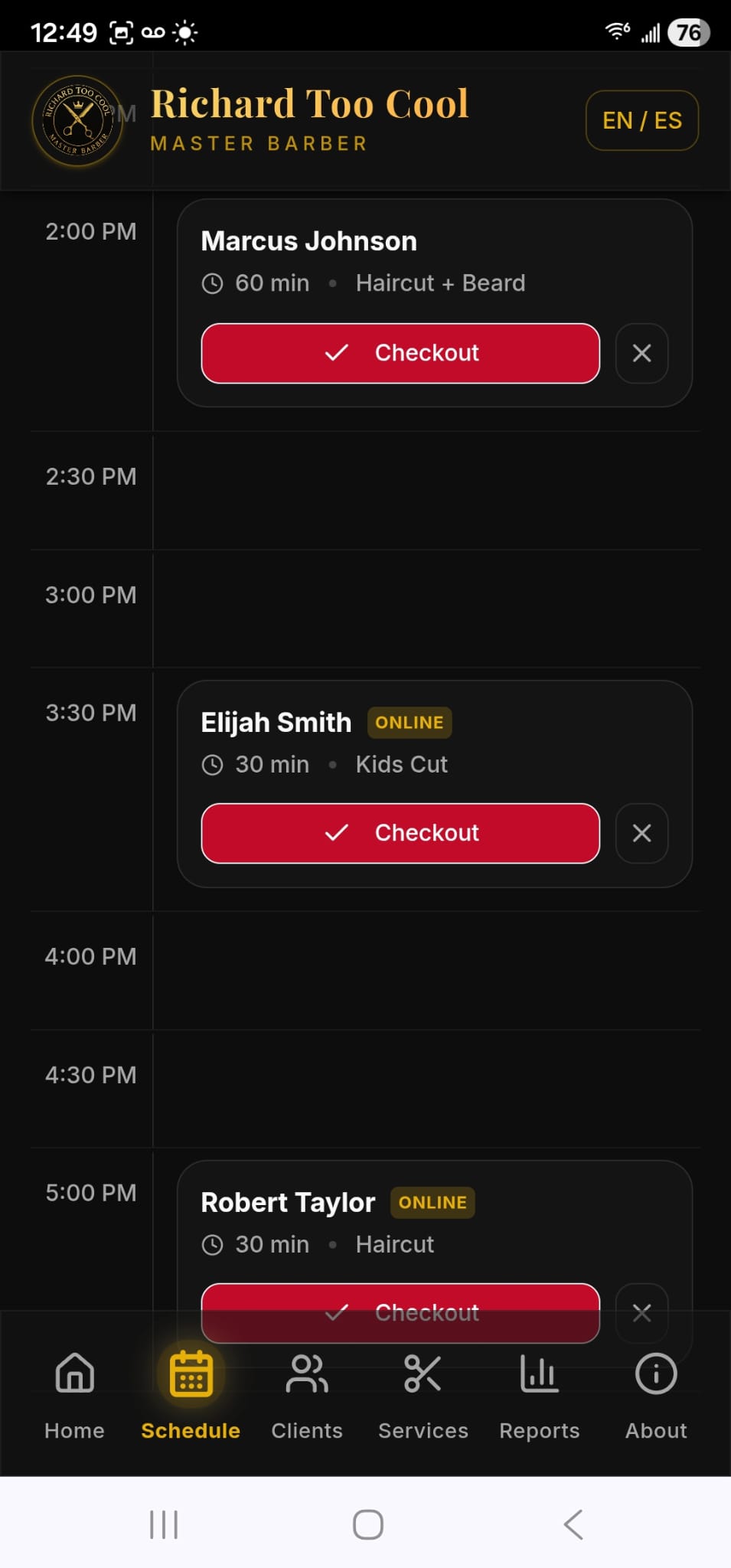 Daily schedule